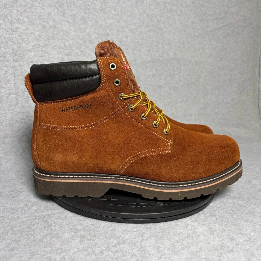 Brahma Mens Waterproof Bravo Brown Suede Leather Work Boots 14W 2554851